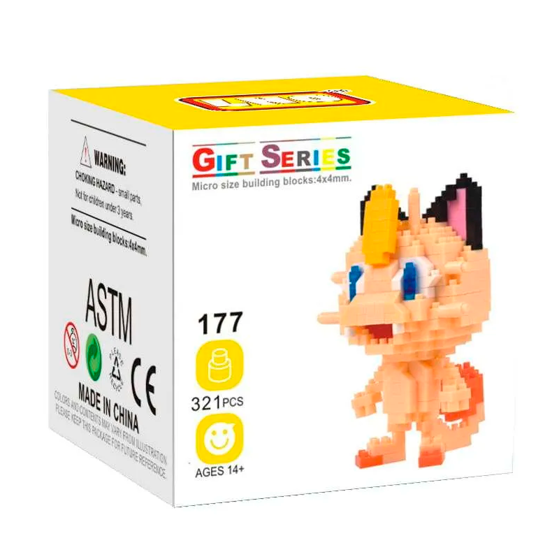 Box Pokemon Meowth Nanoblock 311 pcs pokeblocks.shop